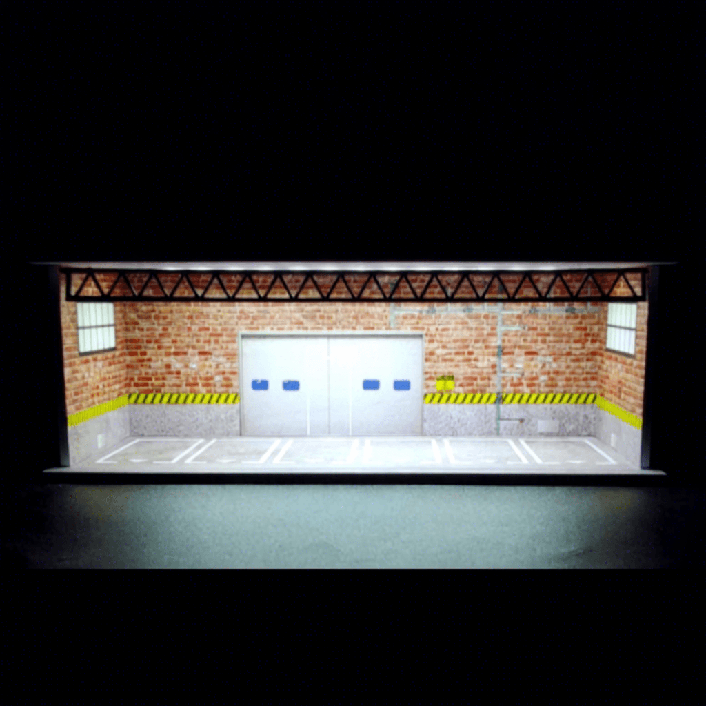 Tin Wheels Studio 1:64 Diecast Diorama Parking Space Lot Scene With Acrylic Door Car Parking Garage 1:64 die-cast model car