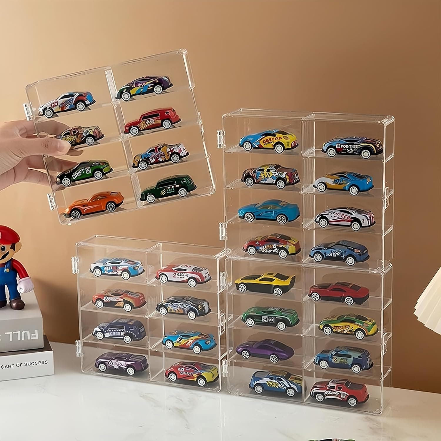 Tin Wheels Studio 1/64 Scale Clear Acrylic Display Case for Hot Wheels & Matchbox Cars Dust Cover Storage Box 1:64 die-cast model car