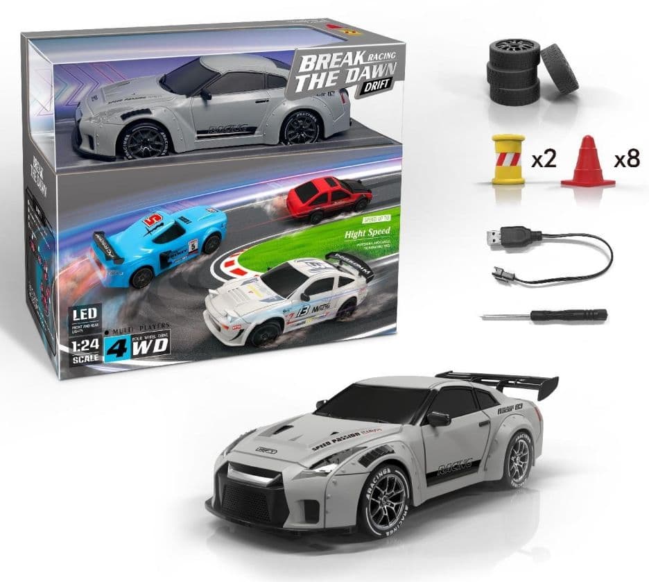 Tin Wheels Studio RC Mini Metal Drift Car 1:24 Scale 2.4G Remote Control Electric Car 1:24 die-cast model car